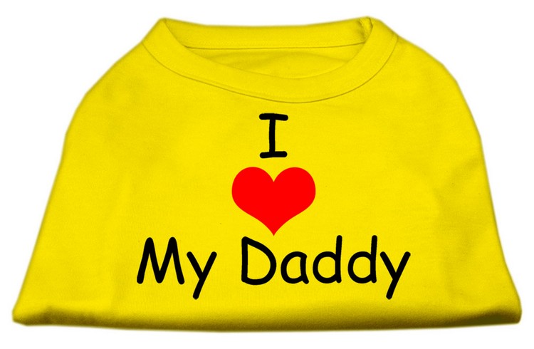 I Love My Daddy Screen Print Shirts Yellow XS